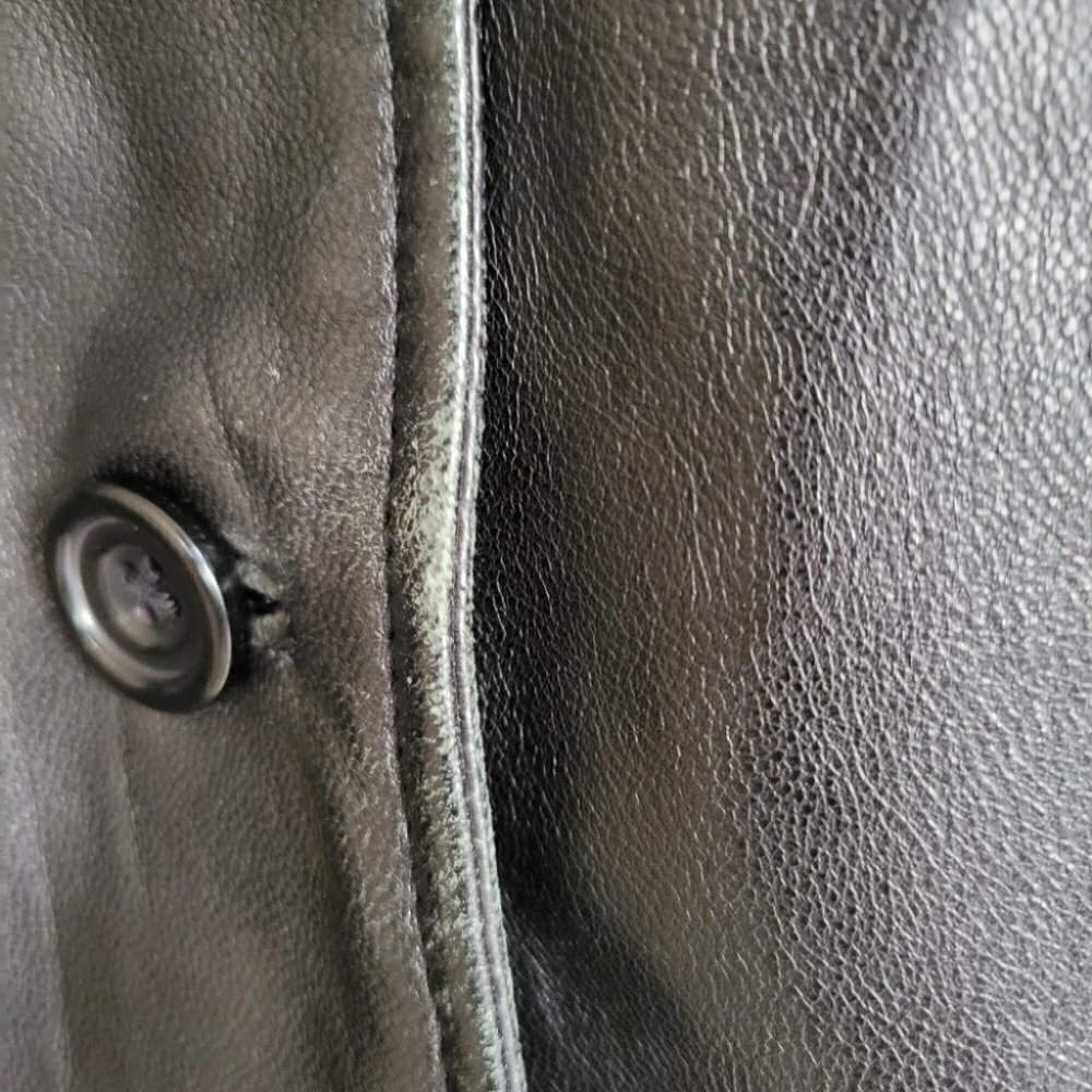 90s y2k vintage Leather blazer  jacket oversized small - Picture 14 of 14